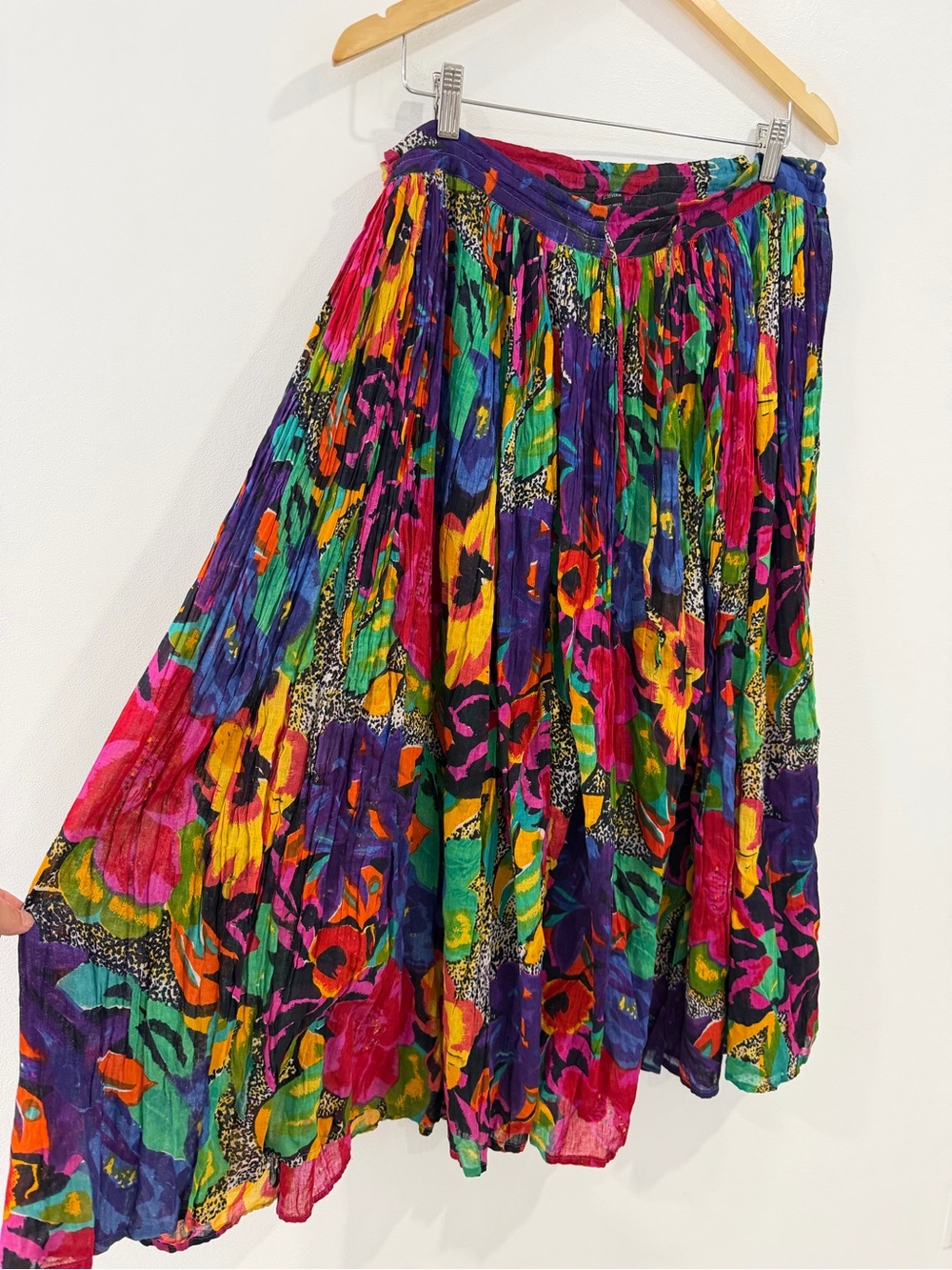 Phool Vintage M Pull-on Floral Maximal Funky Tiered‎ Maxi Midi Skirt - Picture 3 of 8